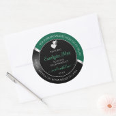 Étiquette de produit Hunter Green Black Wavy Silve (Enveloppe)
