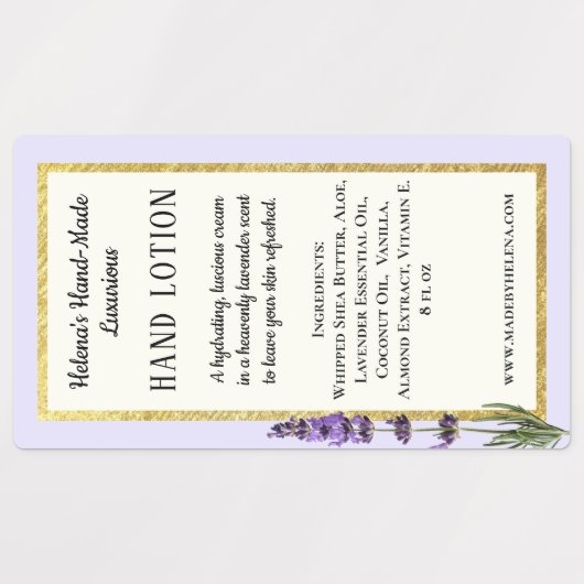 Étiquette de produit imperméable à la crème artisa (Design 2)