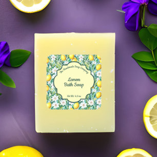 Étiquette de produit imperméable au citron savon o