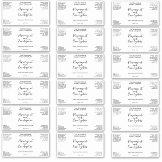 Étiquette de produit imperméable blanc ou transpar (Devant)