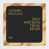 étiquette de produit imperméable - noir et or (Design 2)