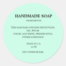 étiquette de produit ingrédient de savon simple pe