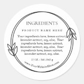 Étiquette de produit Ingrédients Couronne de feuil (Devant)