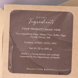 Étiquette de Produit Ingrédients Crème Chocolat Mo