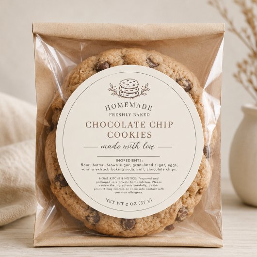 Étiquette de Produit Ingrédients de Biscuit