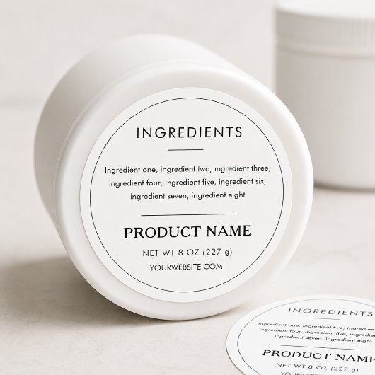 Étiquette de produit ingrédients Professionnel