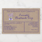 Étiquette de produit Kraft Lavender étanche (Étiquettes simples)