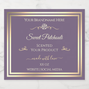 Étiquette de produit lavande Gold Frame et Rose Vi