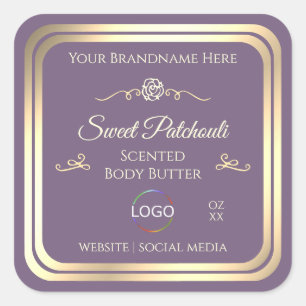 Étiquette de produit Lavender avec cadre et logo G
