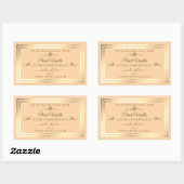 Étiquette de produit Light Peach Gold Frame Rose V (Feuille)