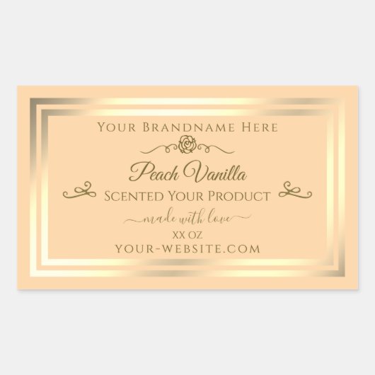 Étiquette de produit Light Peach Gold Frame Rose V (Devant)