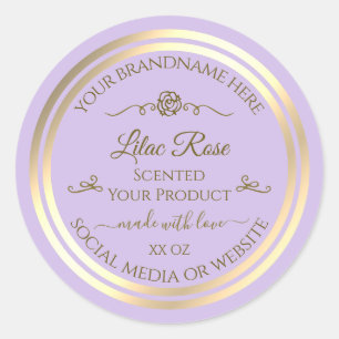 Étiquette de produit Lilac Subtil Gold Frame Rose
