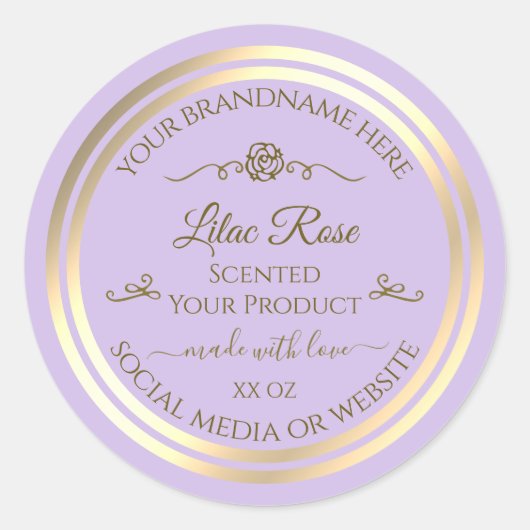 Étiquette de produit Lilac Subtil Gold Frame Rose (Devant)