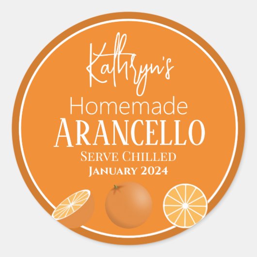 Étiquette de produit/Liqueur d'orange fait maison (Devant)