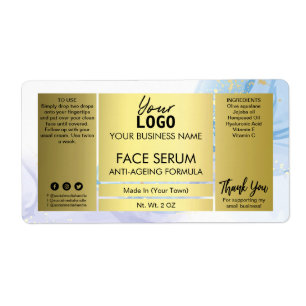 Étiquette de produit Lush Enk Gold et Blue Face