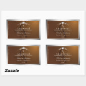 Étiquette de produit Marron Noisette Monogramme Ca (Feuille)