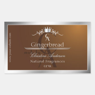 Étiquette de produit Marron Noisette Monogramme Ca