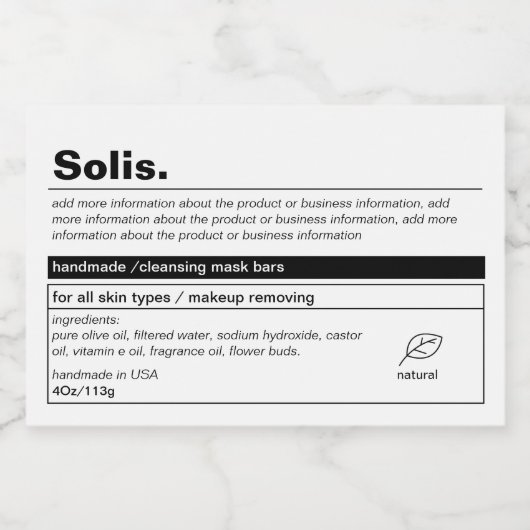 Étiquette de produit minimal (Étiquettes simples)