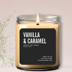 Étiquette de produit minimaliste de soja noir mode