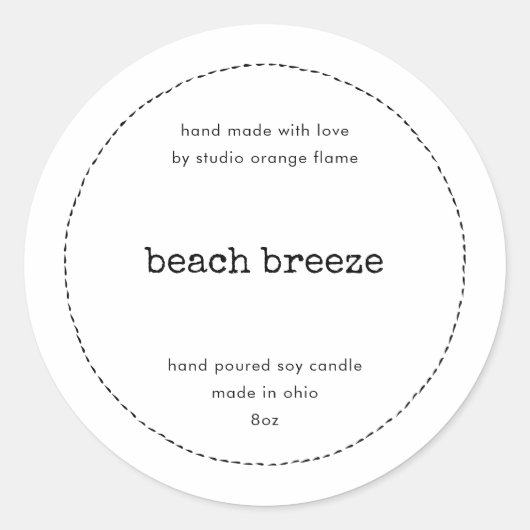 Étiquette de produit moderne Black Border Candle C (Devant)