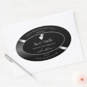 Étiquette de produit moderne Black Wavy Silver Coe (Enveloppe)