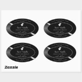 Étiquette de produit moderne Black Wavy Silver Coe (Feuille)