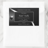 Étiquette de produit moderne Black Wavy Silver Coe (Sac)