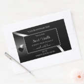 Étiquette de produit moderne Black Wavy Silver Coe (Enveloppe)
