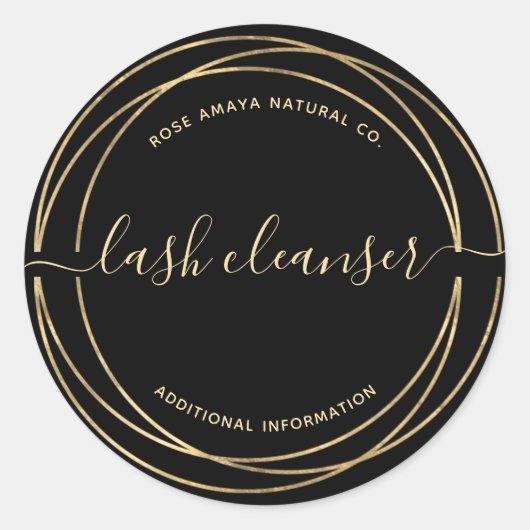 Étiquette de produit moderne de nettoyant à cils n (Devant)