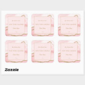 Étiquette de produit moderne en marbre rose or Aga (Feuille)