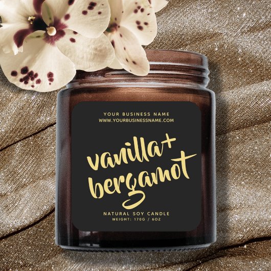 Étiquette de produit moderne en or noir