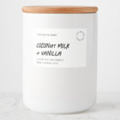 Étiquette de produit moderne simple noir blanc imp (Devant)