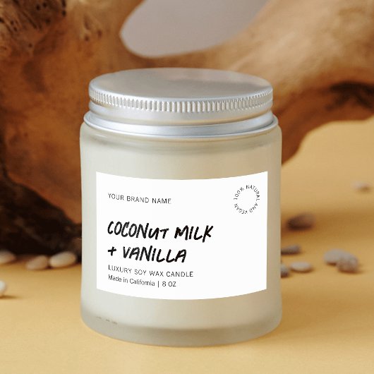 Étiquette de produit moderne simple noir blanc imp