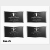 Étiquette de produit noir avec logo et monogramme (Feuille)