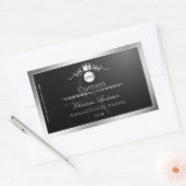 Étiquette de produit noir avec logo et monogramme (Enveloppe)