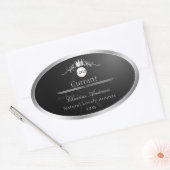 Étiquette de produit noir avec logo et monogramme (Enveloppe)