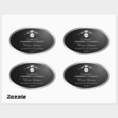 Étiquette de produit noir avec logo et monogramme (Feuille)