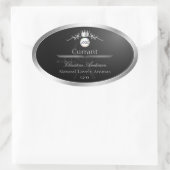 Étiquette de produit noir avec logo et monogramme (Sac)