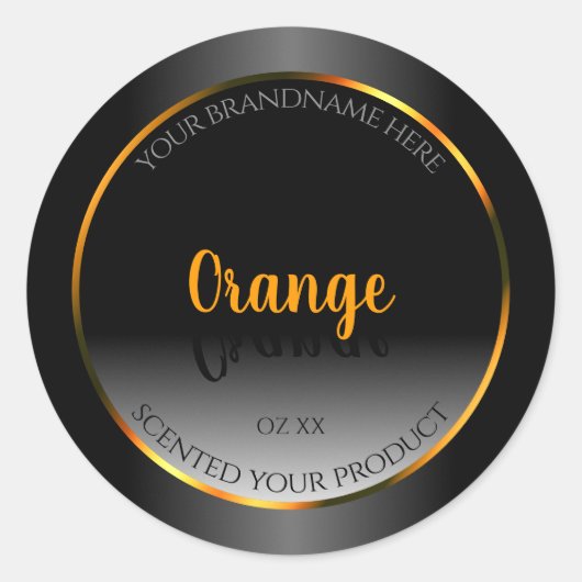 Étiquette de produit noir blanc orange (Devant)