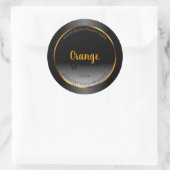 Étiquette de produit noir blanc orange (Sac)