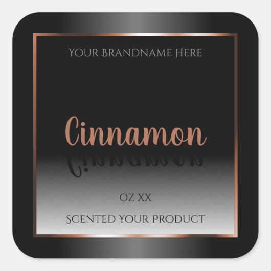 Étiquette de produit noir blanc Shimmery Rose Gold (Devant)