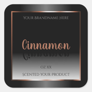 Étiquette de produit noir blanc Shimmery Rose Gold