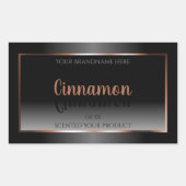 Étiquette de produit noir blanc Shimmery Rose Gold (Devant)