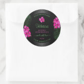 Étiquette de produit noir Fleurs roses Feuilles de (Sac)