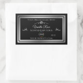 Étiquette de produit noir foncé Cadre argenté avec (Sac)