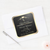Étiquette de produit noir noble avec monogramme à (Enveloppe)