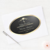 Étiquette de produit noir noble avec monogramme à  (Enveloppe)