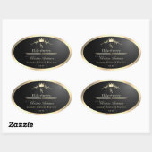 Étiquette de produit noir noble avec monogramme à  (Feuille)