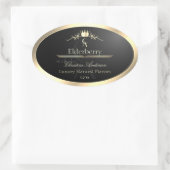 Étiquette de produit noir noble avec monogramme à  (Sac)