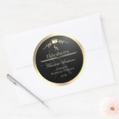 Étiquette de produit noir noble avec monogramme à (Enveloppe)